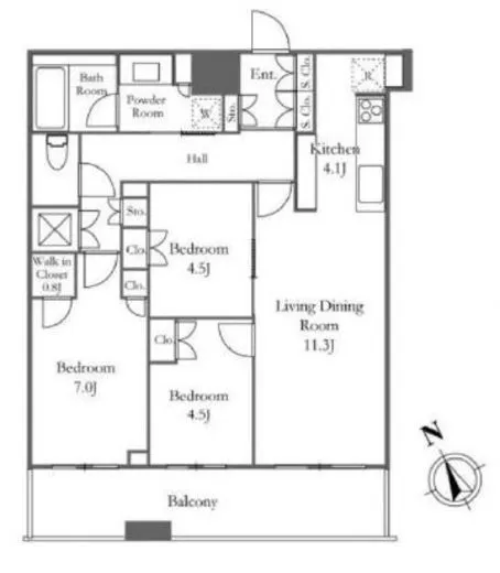勝どきザ・タワー 38階 76.14㎡