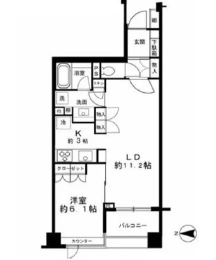 パークハウス飯田橋レジデンス 6階 47.76㎡