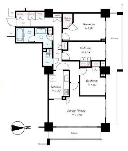 キャナルワーフタワーズウエストタワー 7階 85.64㎡