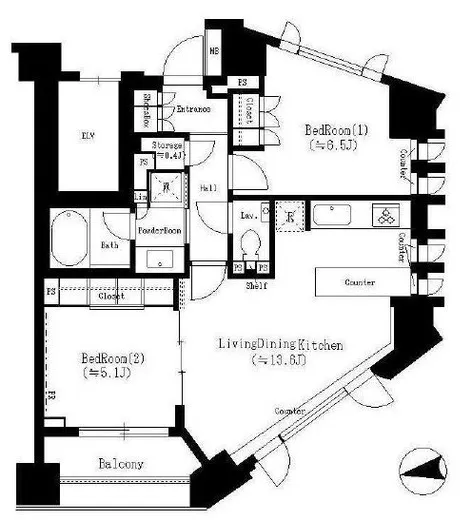 ザ・パークハウス代官山レジデンス 6階 59.31㎡