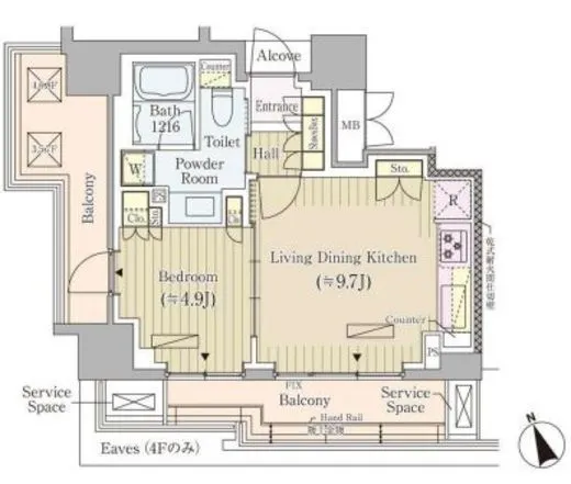 ジオ四谷荒木町 4階 37.7㎡