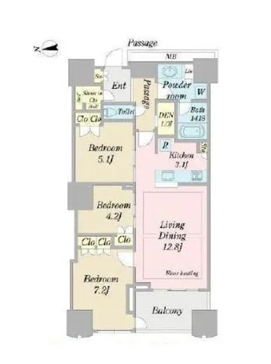富久クロスコンフォートタワー 20階 75.75㎡