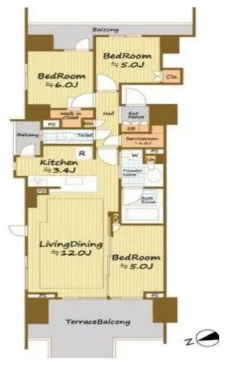 ハーバーテラス品川 4階 70.1㎡