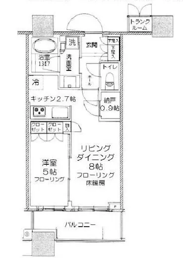 パークタワーグランスカイ 22階 41.36㎡