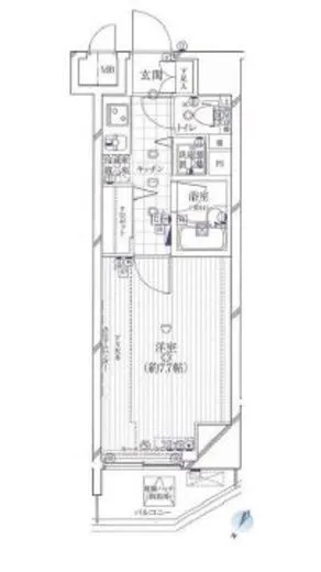 ガリシアヒルズ六本木 13階 24.65㎡
