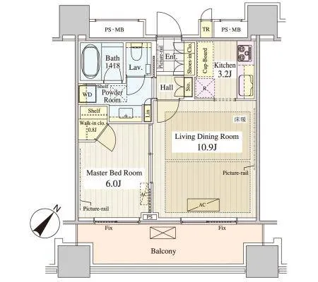 パークコート千代田富士見ザ タワー 11階 45.62㎡