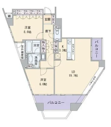 高輪シティハウス 13階 87.58㎡