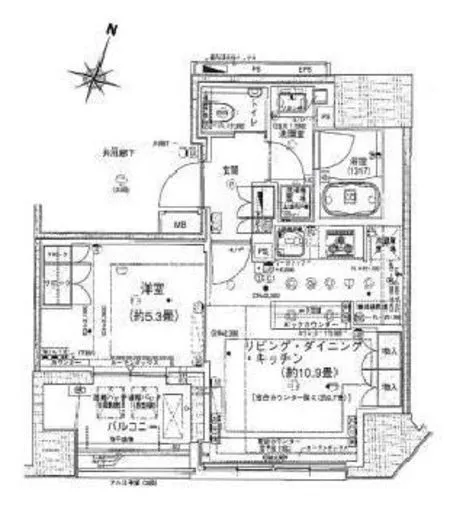 パークリュクス西麻布 10階 41.32㎡