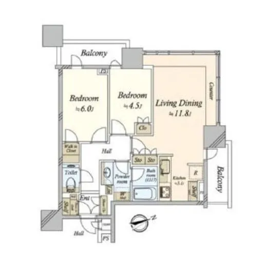 ブリリアタワーズ目黒 16階 60.61㎡
