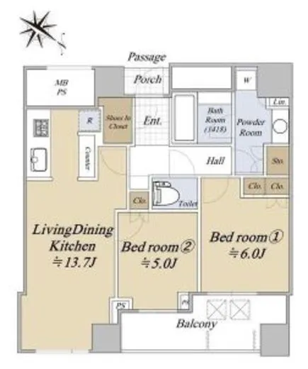 ブランズ四番町 10階 60.6㎡