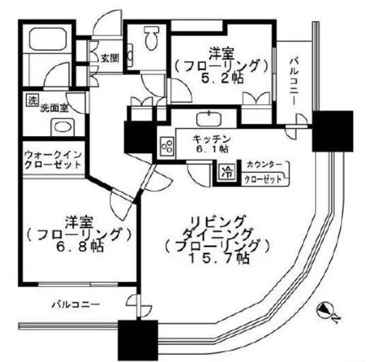 東京ツインパークスＲＩＧＨＴ　ＷＩＮＧ 17階 76.68㎡