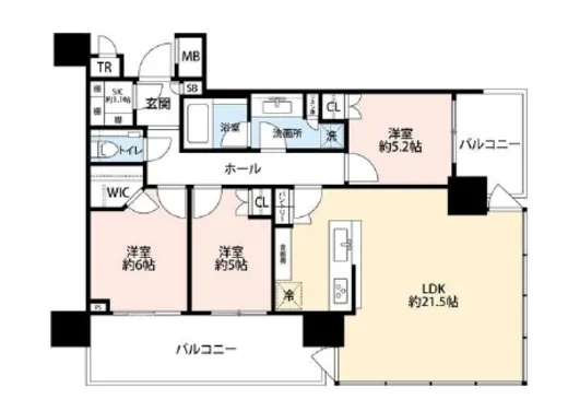 パークコート浜離宮ザ・タワー 31階 84.71㎡