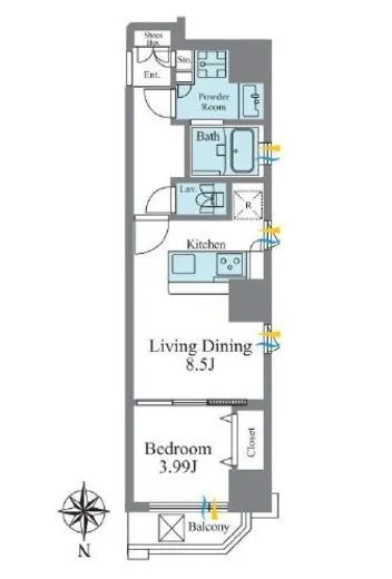 スタイルヒルズ秋葉原 8階 35.65㎡