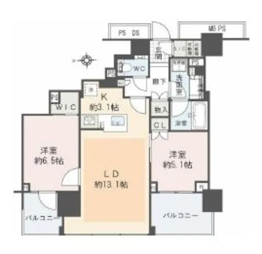 Ｂｒｉｌｌｉａ　Ｔｏｗｅｒ代々木公園ＣＬＡＳＳＹ 6階 64.58㎡