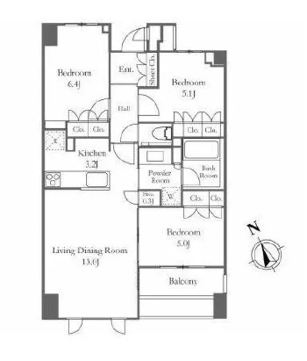 プラウド東京八丁堀 3階 72.18㎡