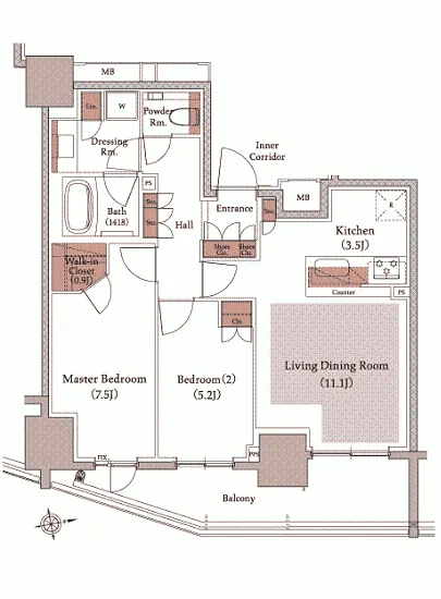 グランスイート白金高輪 1403