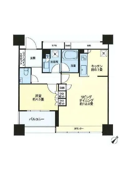 ザ・ヒルトップタワー高輪台 1208