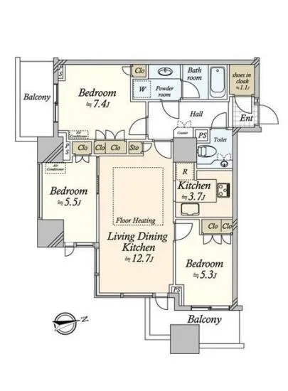 シティタワー高輪 13階