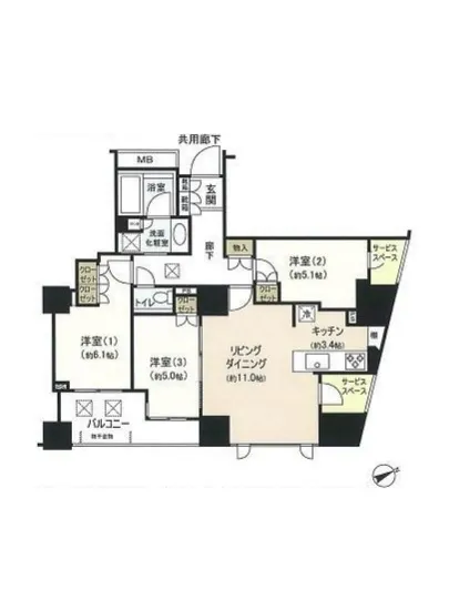 プラウド恵比寿ディアージュ 3階