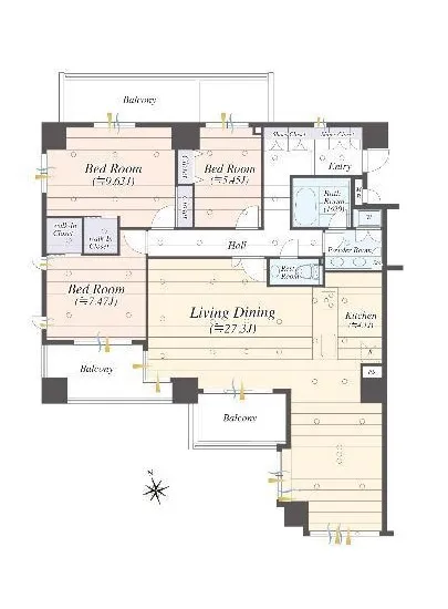 サンクタス有栖川 2階