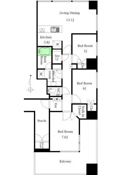 ワールドシティタワーズキャピタルタワー 1301