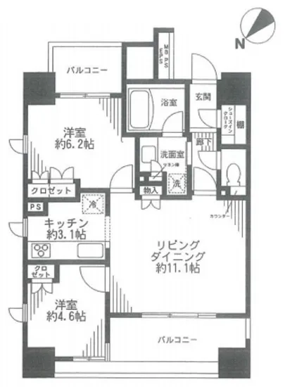 ライオンズ築地リバーノート 3F