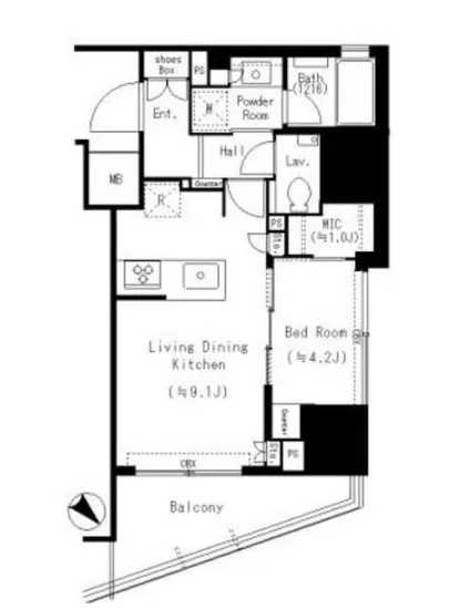 パークリュクス白金高輪 1409