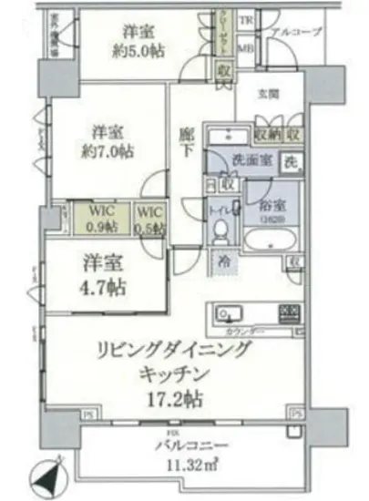 ザ・パークハウス月島ディアスタ 4F