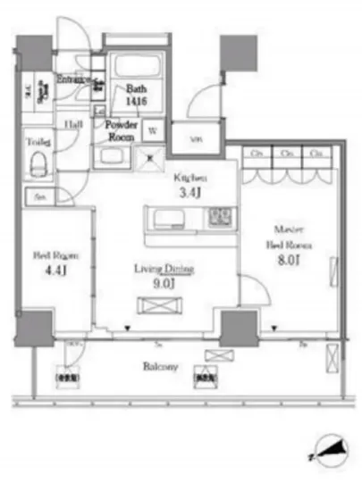 レジディアタワー目黒不動前 1912