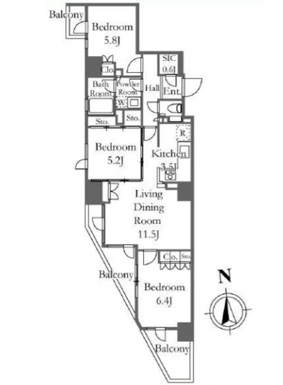 プライムアーバン新宿夏目坂タワーレジデンス 1302