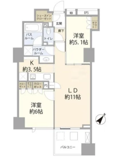 シティハウス勝どきステーションコート 6F