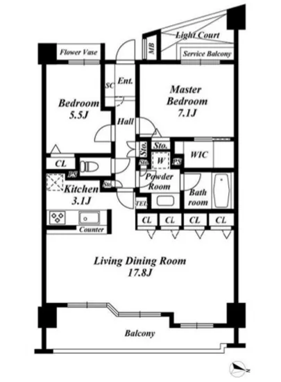 クレッセント目黒花房山 2F
