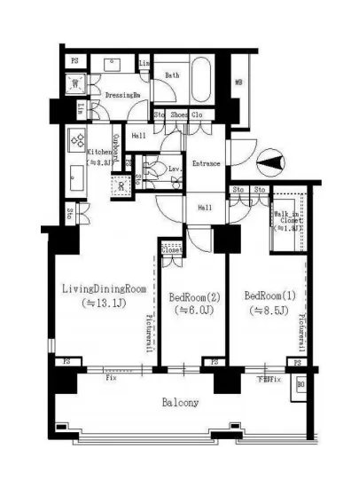 広尾ガーデンフォレスト 桜レジデンス A・B棟 B-203