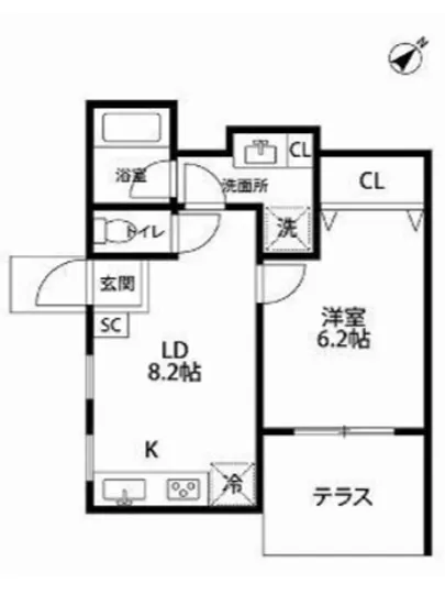 ザ・スタンダードアパートメント 1C