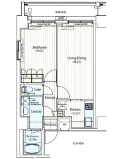 ドゥーエ新富町 1202