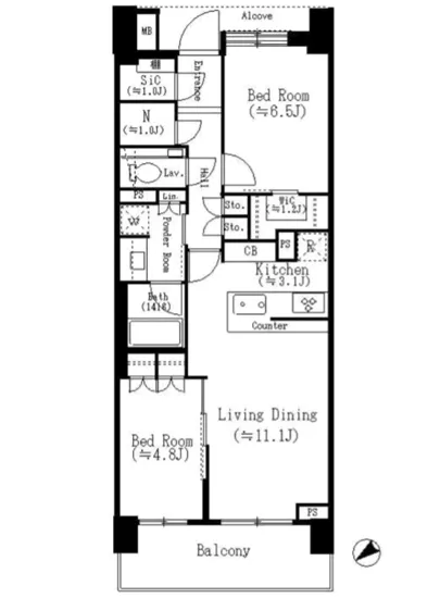 ザ・パークハウス二子玉川ガーデン 3F