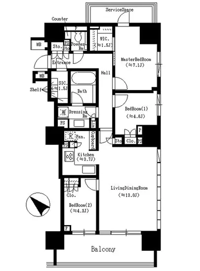 パークコート千代田駿河台ヒルトップレジデンス 1303