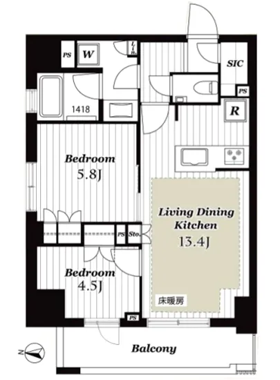オープンレジデンシア王子 4F