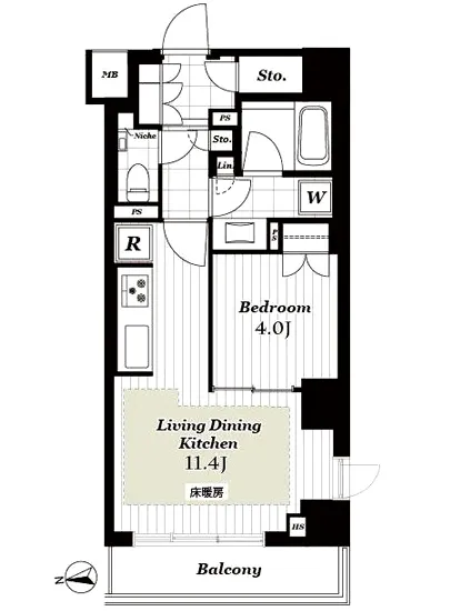 オープンレジデンシア広尾ザ・ハウス サウスコート 6F