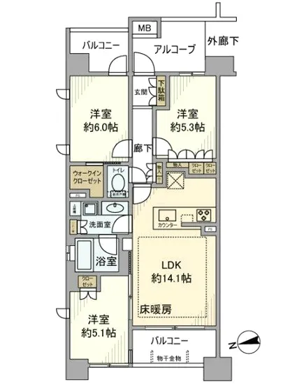 オーベル明石町レジデンス 3F