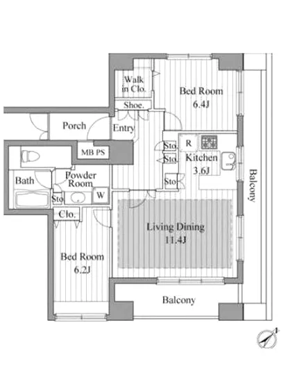 レジディア新川2 1101
