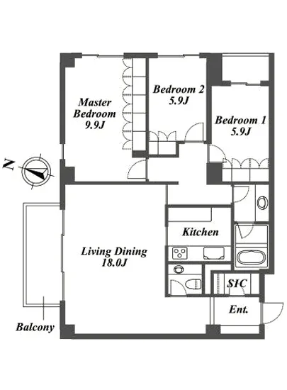 ガーデン碑文谷 2F