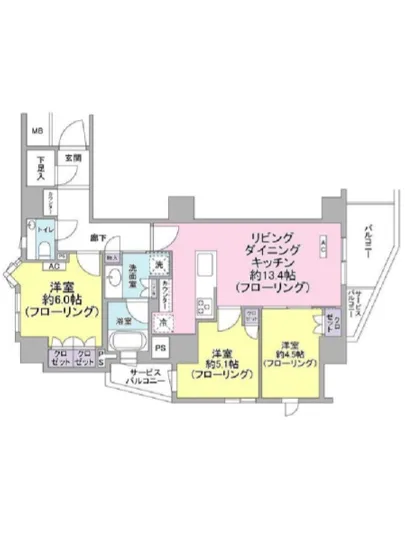 グランドメゾン新宿弁天町 3F