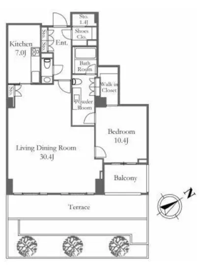 ブランズ六本木ザ・レジデンス 1F