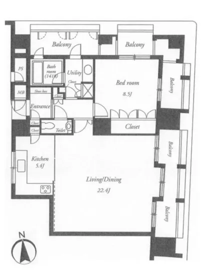 ルネパルティーレ汐留 1104