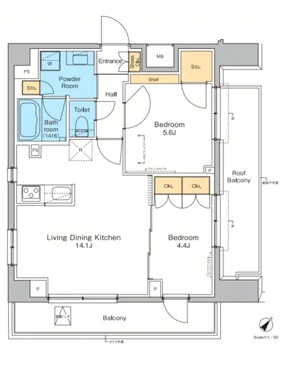 プラウドフラット根津谷中 801