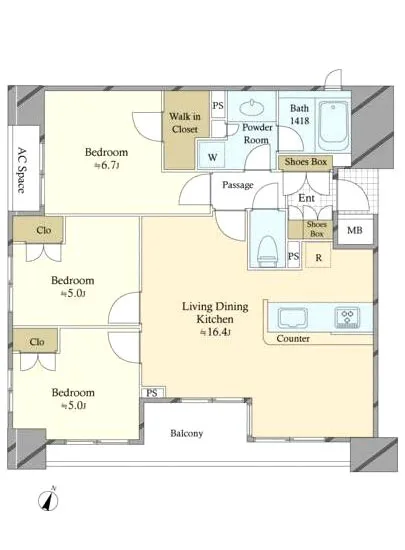 アスコットパーク日本橋ミュゲット 3F