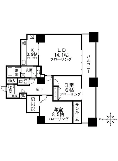 西戸山タワーホウムズ S-2F