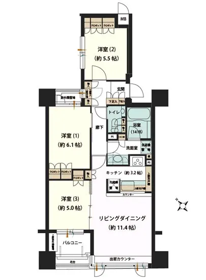 シティハウス日本橋 4F