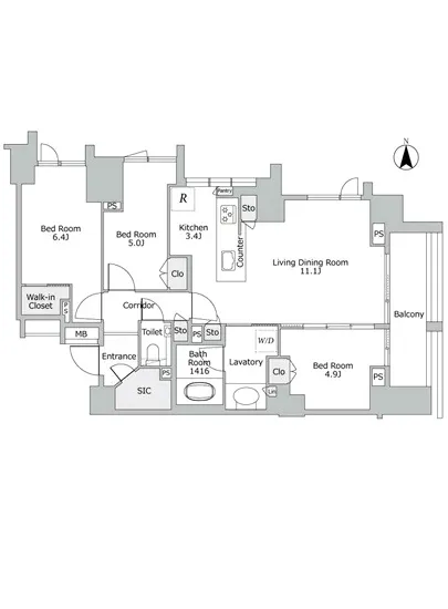 プレミアスイート外苑の杜 2F